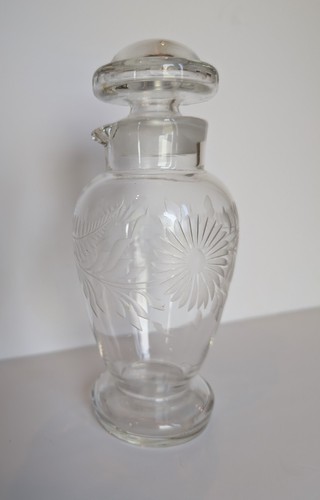 Vintage glass cocktail shaker - vintage,