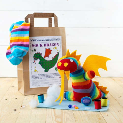 Sock dragon craft kit - sock,