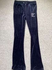 Brand New Juicy Couture Black Diamante Velour Track Pants Age 15-16 Years