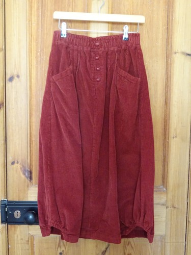 Rust coloured corduroy skirt