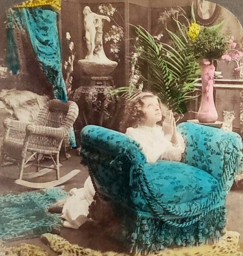 Stereoview child prayer - stereoview, child's