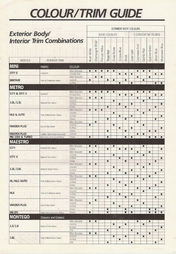 Austin rover colour trim - austin,