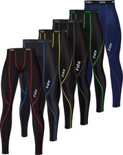 Mens Compression Trouser Winter Sports Gym Running Thermal Leggings Pant uk