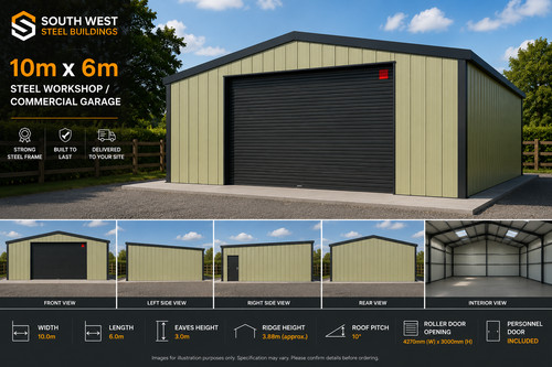 10m steel workshop - steel,