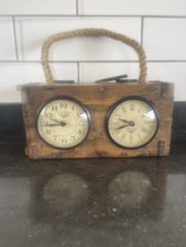 Dual Dial Recycled Brick Mould Clock