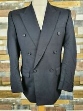 Baumler for Broadley Bros Mens Black Double-Breasted Suit Jacket Size 40