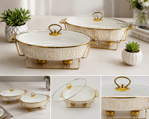2pc 15 ceramic chafing - 2pc, 13"