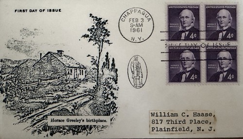 Horace greeley first day - horace,