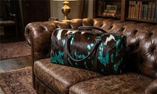 Metallic Cowhide Duffel Bag