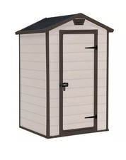 Keter Outdoor Garden Storage Shed 4x3ft Apex Waterproof Patio Bike Tool - Beige