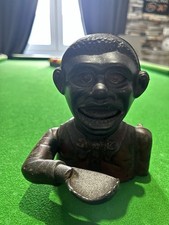 Antique little Joe Cast Iron Mechanical Money Coin Bank 