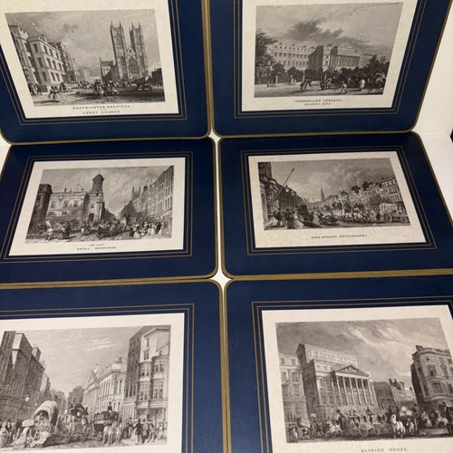 Eight vintage table matts - table, with