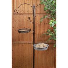 Bird Care Feeding Station With Feeder and Bath Pole Seed Garden Table Hanging
