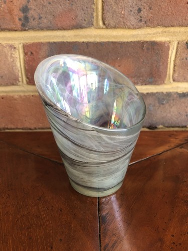 Grey white iridescent candle - iridescent,