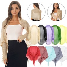 New Womens Sheer Chiffon Shrug