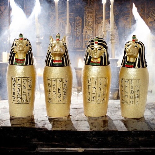 Gold egyptian canopic jar - gold,