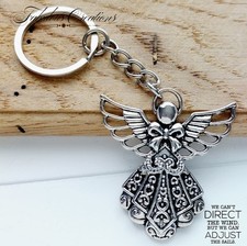 Silver Guardian Angel Keyring