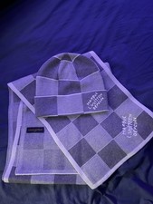 Louis Vuitton Men's Grey Beanie and Scarf Set - Dispatch Within 24 Hours ✅