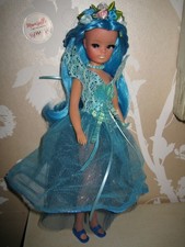 Vintaage Sindy OOAK, blue hair and fairy type outfit, blue shoes