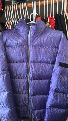 Dior purple logo puffer jacket - purple,
