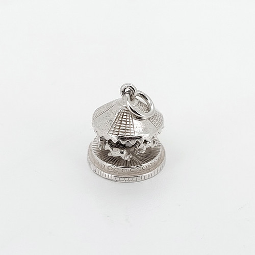 Vintage silver carousel charm - silver,