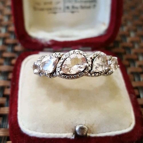 Sterling silver ring morganite - sterling,