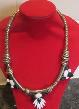 Opia Costume Jewellery Chunky Silver Coloured Necklace With Rings and Beads 