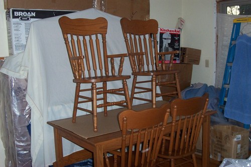 Solid oak table and chairs - solid,