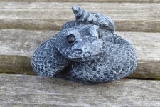 Fun Snake Stone Garden Ornament Hand Crafted Aged Effect