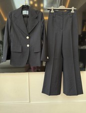 Prada - Navy Mohair-Wool Blend Suit - Blazer (38) & Flared Trousers (40)  New