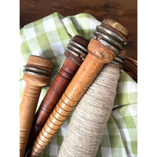 Vintage wooden bobbins - vintage,