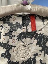 Sweet Cottagecore Ewa I Walla Beige Toast Plaid Embroidered Frilled Blouse 14 16