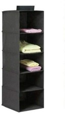 5 Tier Black Wardrobe Hanging