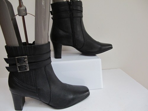 Soleflex black leather - black, ankle
