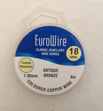 1mm "ANTIQUE BRONZE" COLOURED Copper Round Craft Wire, Non Tarnish, 18 AWG, 4m