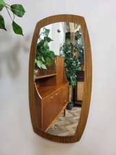 Vintage Mid-Century Teak Formica Wall Mirror Retro 60's Danish Scandi MCM