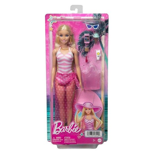 Blonde barbie doll with - with, pink