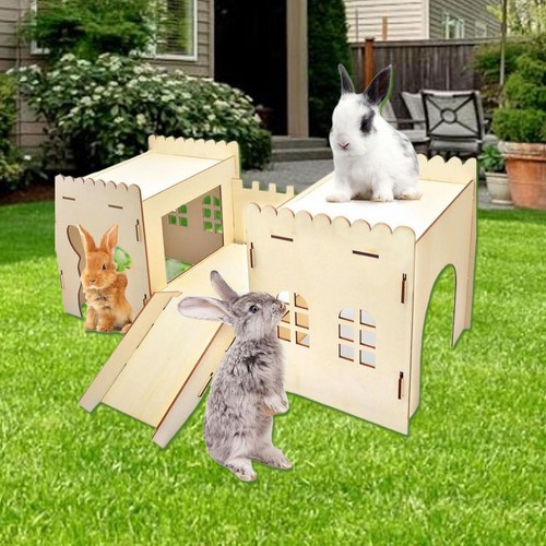 Wooden bunny hideout castle - bunny,