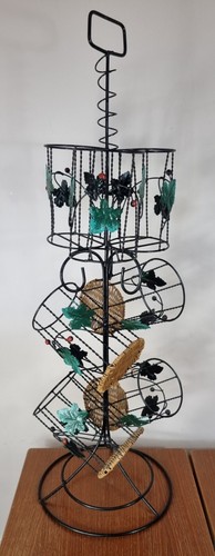 Vintage wire wicker wine - wire,