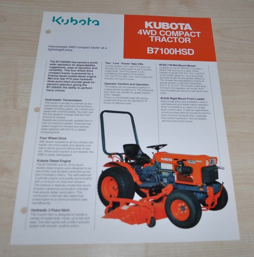 Kubota b7100hsd 4wd compact - kubota,