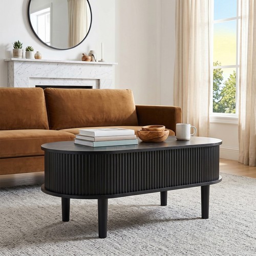 Oval coffee table lift top - oval,