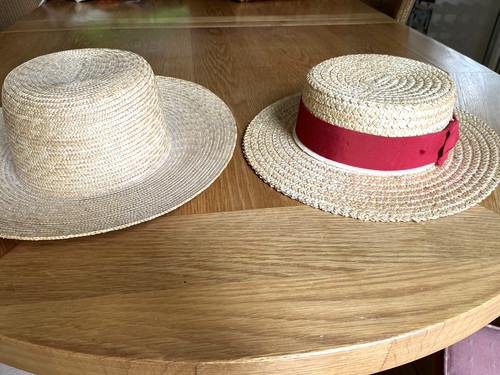 Straw boater made - straw, in