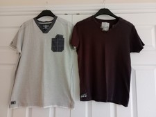 Men's T-Shirt x2 Grey Stripe size M (Peacocks), Charcoal size M (Urban Spirit)