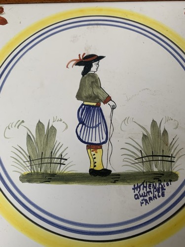 Quimper tile trivet - pot, stand