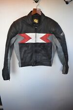 Vintage iXS cafe racer black leather biker jacket size small 38 48 motorcycle