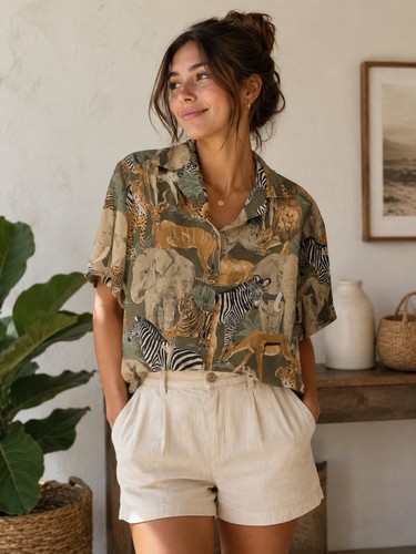 Vintage safari button - safari, top