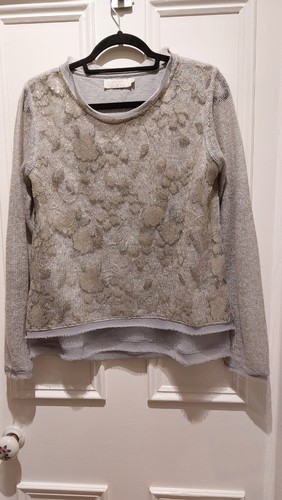 Cream grey jumper blouse long - cream, blouse,