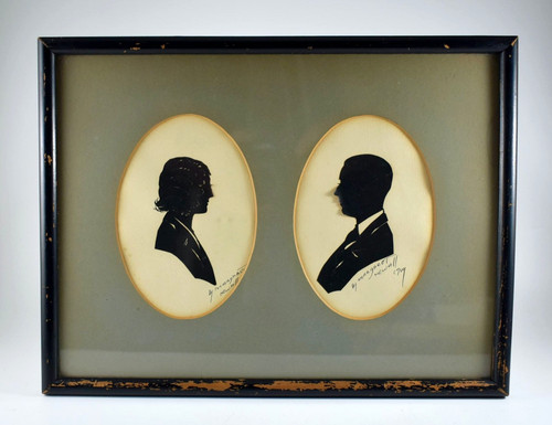 Antique silhouette picture duo - silhouette,