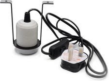 Reptile Ceramic Lamp Bulb Holder with Bracket Inline switch E27 Fitting Vivarium