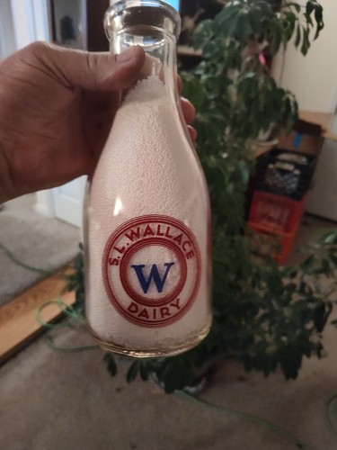 Vintage quart milk bottle - milk, s